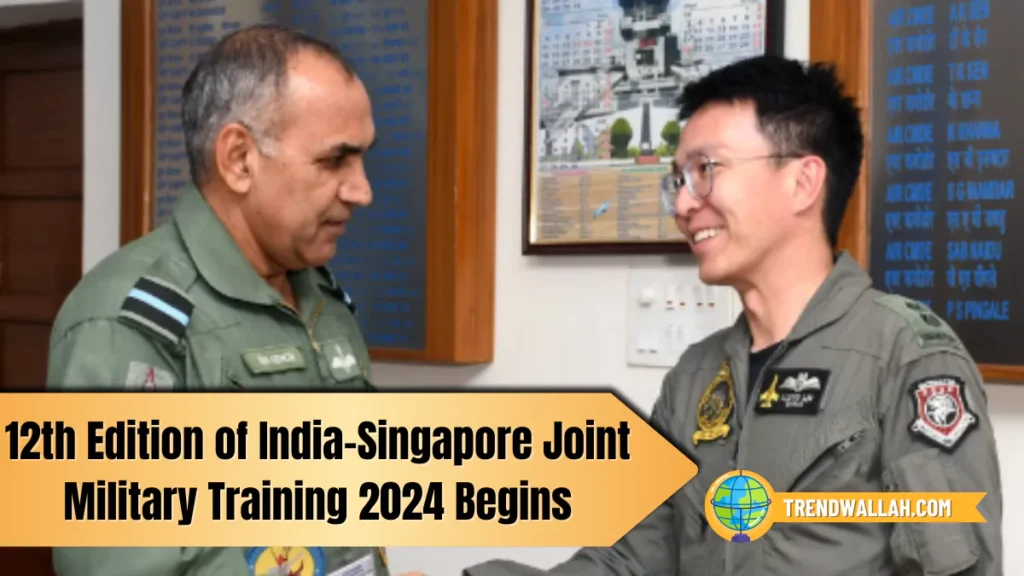 12th Edition of India-Singapore Joint Military Training 2024 Begins