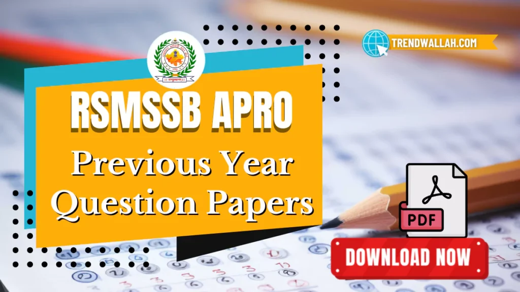RSMSSB APRO Previous Year Question Papers